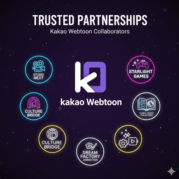 애니메이션 및 게임 스튜디오와의 협력 구조를 시각화하여, 단순한 플랫폼을 넘어 강력한 IP 확장을 추진하는 콘텐츠 산업의 선두주자임을 명확히 드러내고 있습니다.